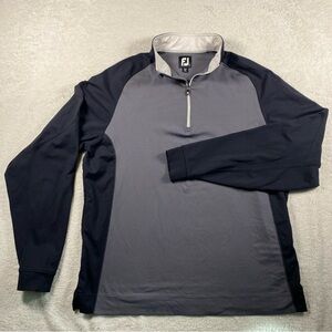 FootJoy Charcoal and White Quarter-Zip Pullover